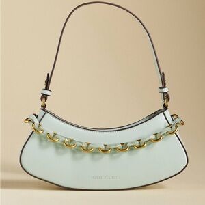 Melie Bianco Mint Shoulder Bag with Gold Chain